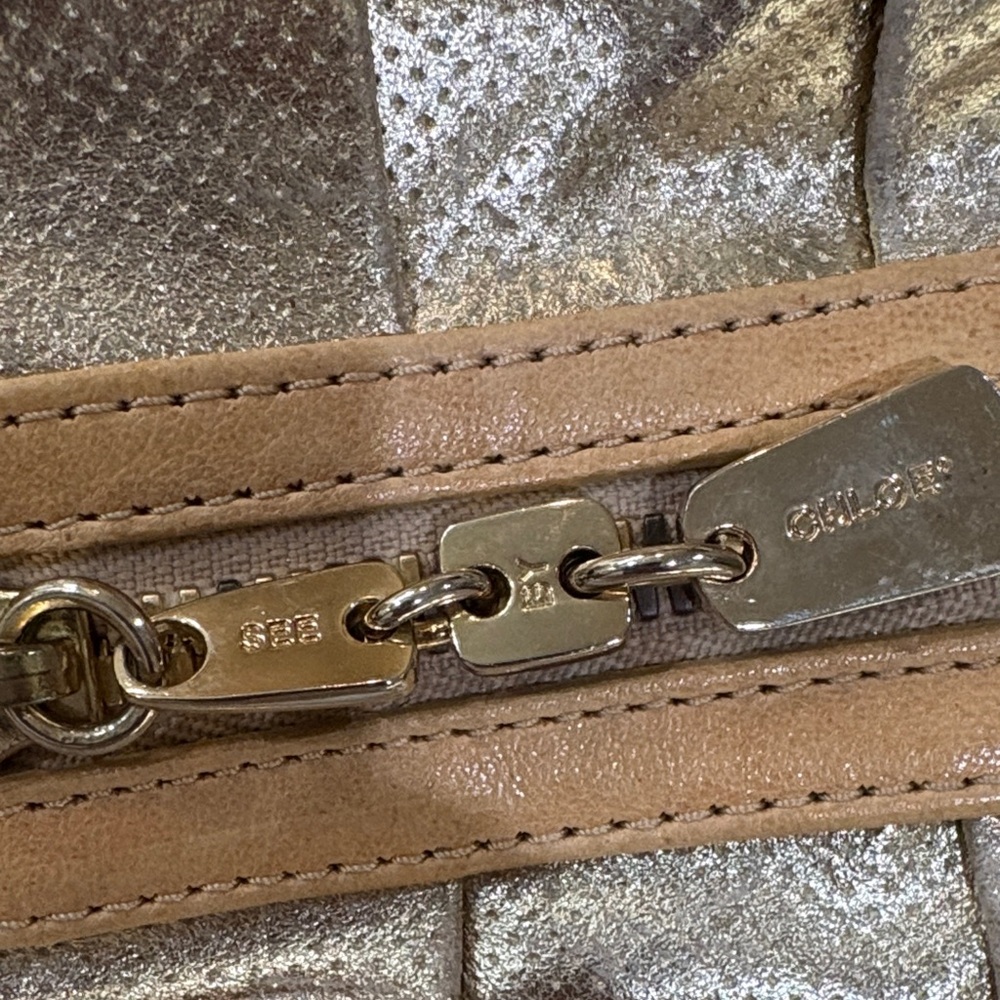 Authentic See By Chloe Gold and Tan Shoulder Bag - Picture 12 of 13